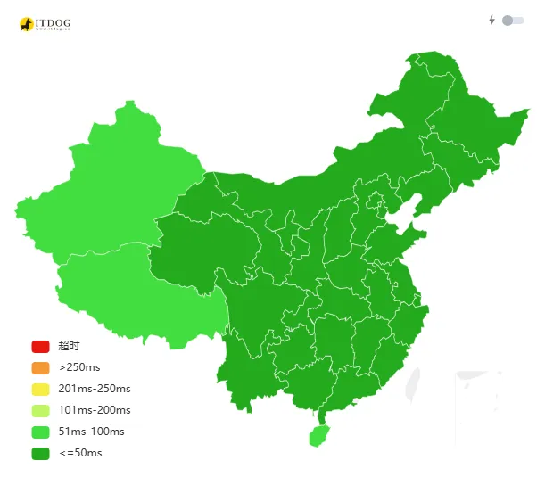 通过itdog测试的网络延迟